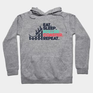 Eat, Sleep, RollerCoaster, Repeat - Theme Park Fan Hoodie